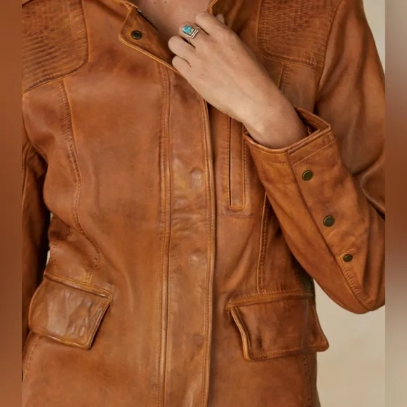 Sundance Angela Leather Jacket. New in factory plastic.